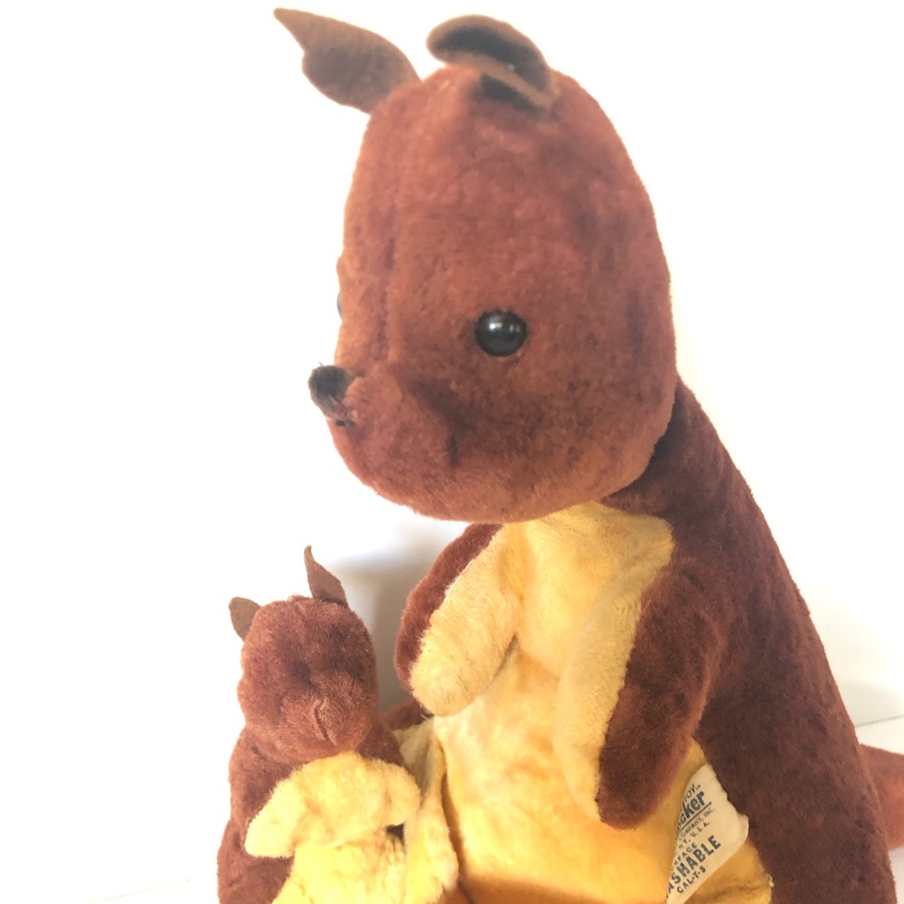 Vintage plush Kanga and Roo stuffed toy authentic from Winnie the Pooh 1963